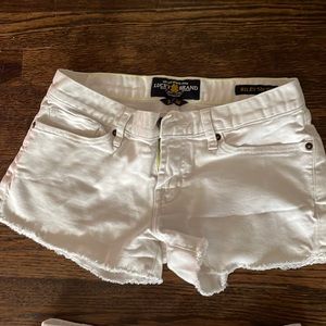 White denim shorts